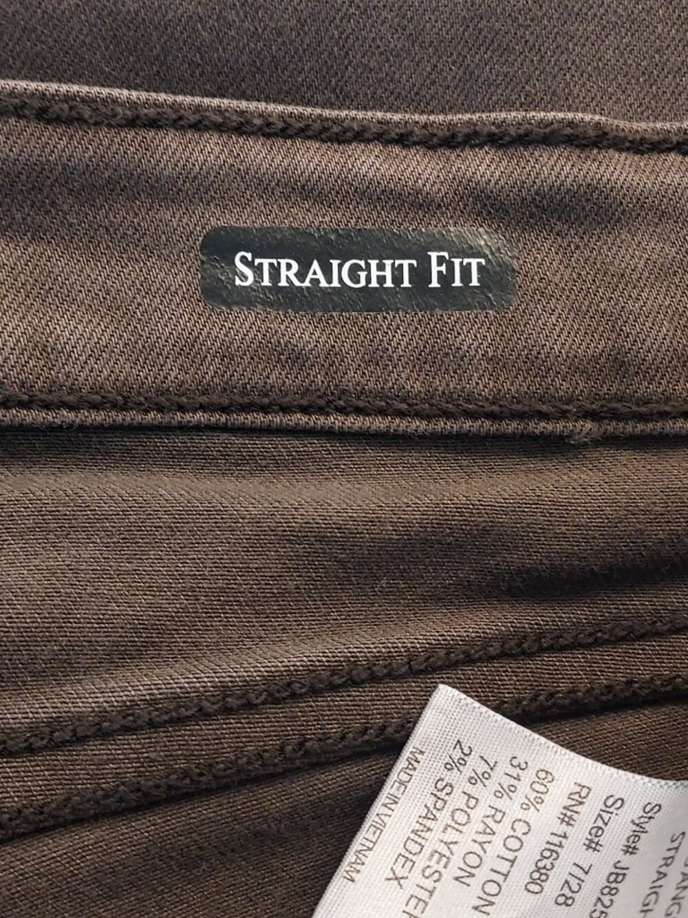Judy Blue High-Rise Straight Leg Dark Brown Jeans Frayed Hem Size 7/28 #JB82531C - Picture 5 of 8